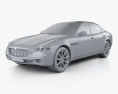 Maserati Quattroporte with HQ interior 2008 3d model clay render
