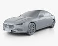 Maserati Ghibli hybrid GranSport 2022 3d model clay render