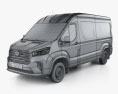 Maxus Deliver 9 Panel Van L2H2 2022 3D модель wire render