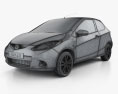 Mazda Demio (Mazda2) 3-Türer 2010 3D-Modell wire render