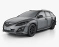 Mazda 6 Wagon 2014 3d model wire render