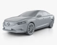 Mazda 6 sedan 2016 3d model clay render