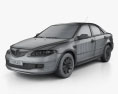 Mazda 6 轿车 2002 3D模型 wire render