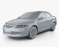 Mazda 6 轿车 2002 3D模型 clay render