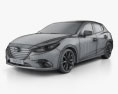 Mazda 3 hatchback 2016 3d model wire render