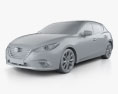 Mazda 3 hatchback 2016 3d model clay render