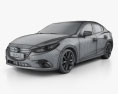 Mazda 3 sedan 2016 3d model wire render