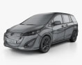 Mazda 5 with HQ interior 2015 3d model wire render