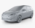 Mazda 5 with HQ interior 2015 3d model clay render