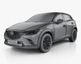 Mazda CX-3 2018 3D模型 wire render