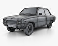 Mazda 1000 1973 3D-Modell wire render