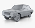 Mazda 1000 1973 3D-Modell clay render