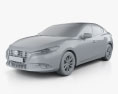 Mazda 3 (BM) セダン HQインテリアと 2017 3Dモデル clay render