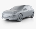 Mazda 3 US-spec hatchback  with HQ interior 2009 3d model clay render