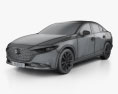 Mazda 3 sedan 2022 3d model wire render