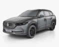 Mazda CX-8 з детальним інтер'єром 2020 3D модель wire render