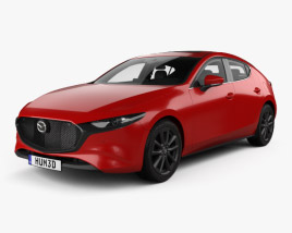 Mazda 3 hatchback with HQ interior and engine 2022 3D model