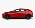 Mazda 3 hatchback with HQ interior and engine 2022 3d model side view
