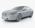 Mazda 6 sedan with HQ interior 2021 3d model clay render