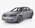 Mazda 6 Sport US-spec sedan with HQ interior 2002 3d model wire render