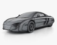 McLaren X-1 2012 3D 모델  wire render
