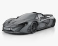 McLaren P1 mit Innenraum 2014 3D-Modell wire render