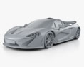 McLaren P1 з детальним інтер'єром 2016 3D модель clay render