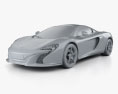 McLaren 650S Spider 2017 3D模型 clay render