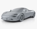 McLaren 720S 2020 3d model clay render