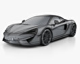 McLaren 570S Spider 2019 3D-Modell wire render