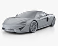 McLaren 570S Spider 2019 3d model clay render
