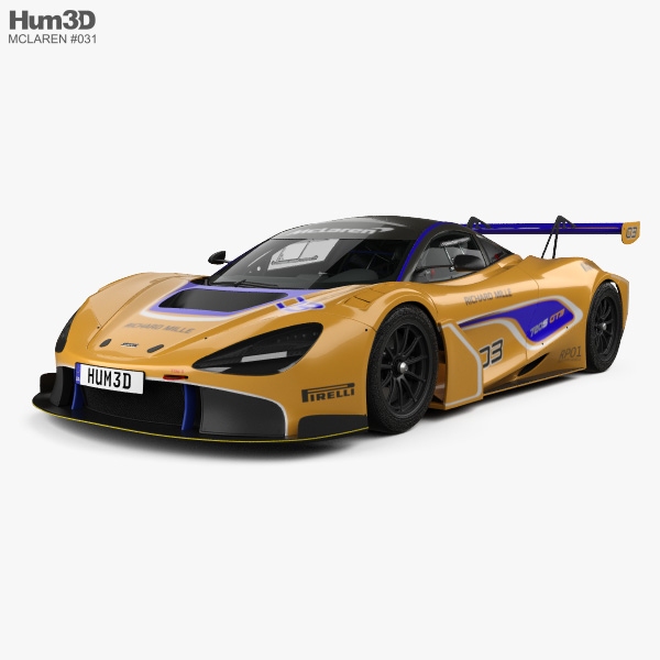 McLaren 720S GT3 con interior 2019 Modelo 3D