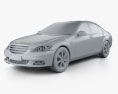 Mercedes-Benz S级 2010 3D模型 clay render