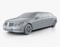 Mercedes Binz Eクラス リムジン 2009 3Dモデル clay render