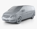 Mercedes-Benz Viano Long 2013 Modello 3D clay render