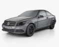 Mercedes-Benz C级 coupe 2012 3D模型 wire render