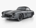 Mercedes-Benz 300 SL Gullwing 1954 3D模型 wire render