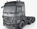 Mercedes-Benz Actros Tractor 3アクスル 2011 3Dモデル wire render