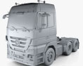 Mercedes-Benz Actros Tractor 3アクスル 2011 3Dモデル clay render