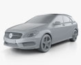 Mercedes-Benz A-class 2015 3d model clay render