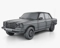 Mercedes-Benz W123 Berlina 1975 Modello 3D wire render