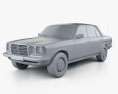 Mercedes-Benz W123 セダン 1975 3Dモデル clay render