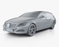 Mercedes-Benz Classe CLS X218 Shooting Brake 2016 Modello 3D clay render