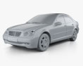 Mercedes-Benz C-class (W203) sedan 2006 3d model clay render