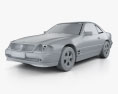 Mercedes-Benz SL级 (R129) 2002 3D模型 clay render