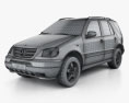 Mercedes-Benz M-Class (W163) 2005 3d model wire render