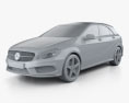 Mercedes-Benz A-class with HQ interior 2015 3d model clay render