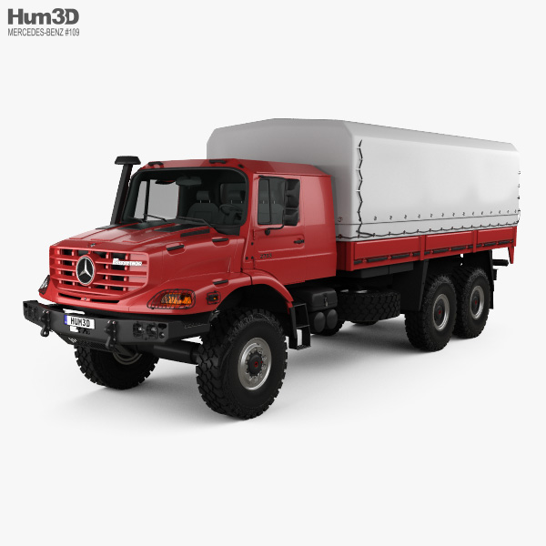 Mercedes-Benz Zetros Flatbed Truck 3-axle 2022 3D model
