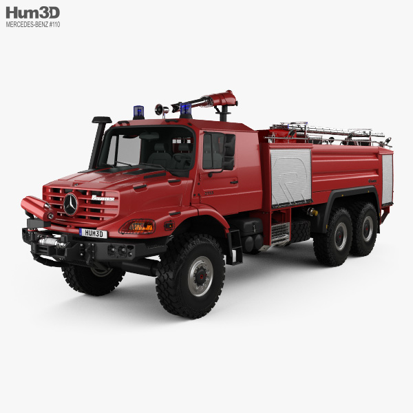 Mercedes-Benz Zetros Rosenbauer Fire Truck 2022 3D model