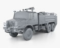 Mercedes-Benz Zetros Rosenbauer Fire Truck 2022 3d model clay render